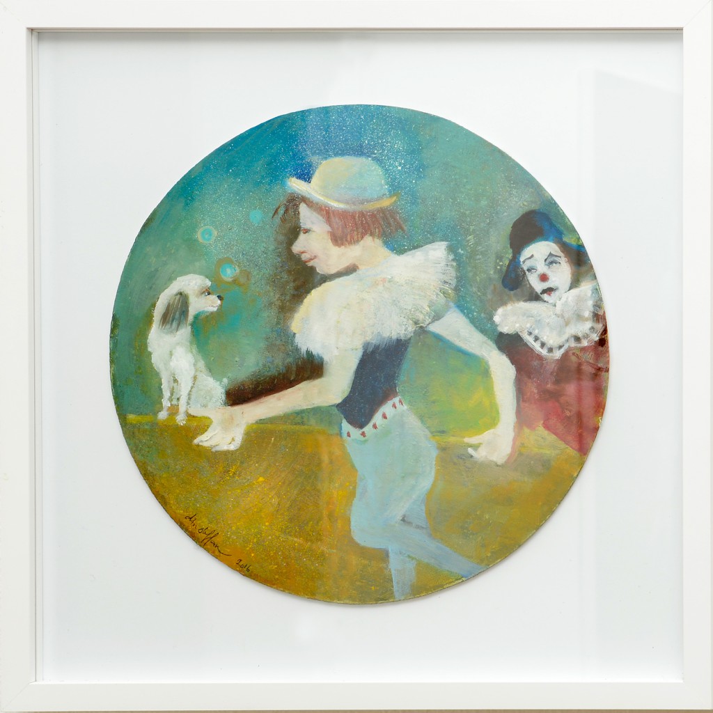 Lot 27 "Quelle patience" (Dan STEFFAN)
Huile sur toile
Tondo 33cm